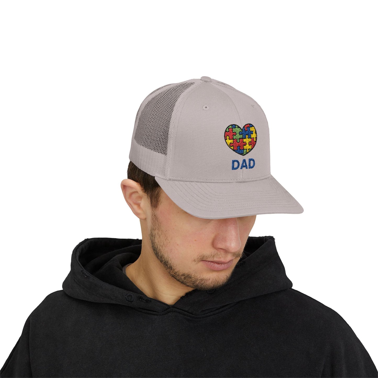 Austism DAD Snapback Cap | Gift for Dads, Father's Day Hat, Supportive Headwear, Autism Awareness Cap, Casual Everyday Wear - 7 colors