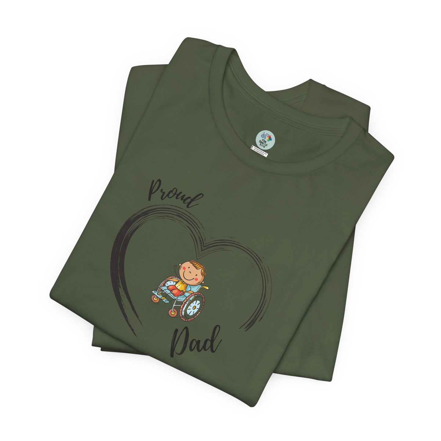 Proud DAD - BOY on Wheelchair T-Shirt for Awareness and Celebration - 7 colors