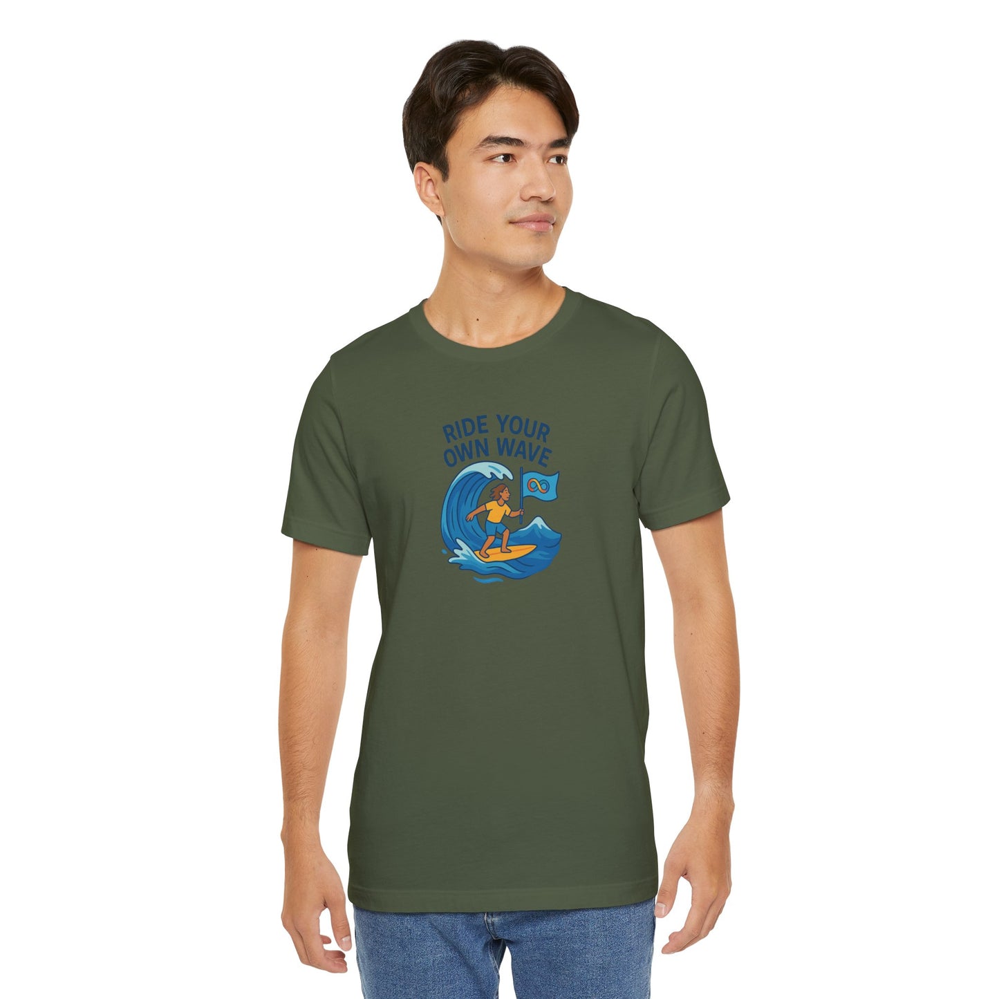 Ride your won wave - Autistic Symbol T-shirt - for Awareness and Celebration - 8 colors