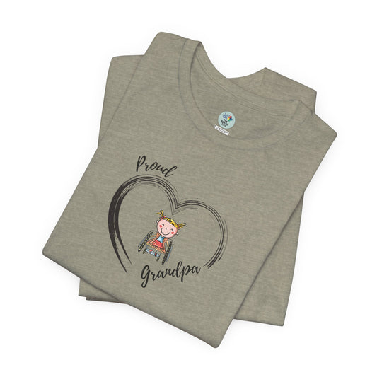 Proud Grandpa - GIRL on Wheelchair - T-Shirt for Awareness and Celebration - 7 colors
