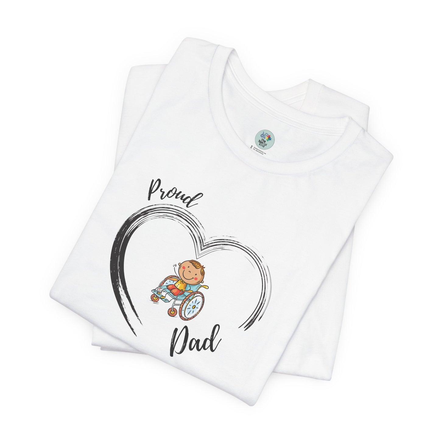 Proud DAD - BOY on Wheelchair T-Shirt for Awareness and Celebration - 7 colors