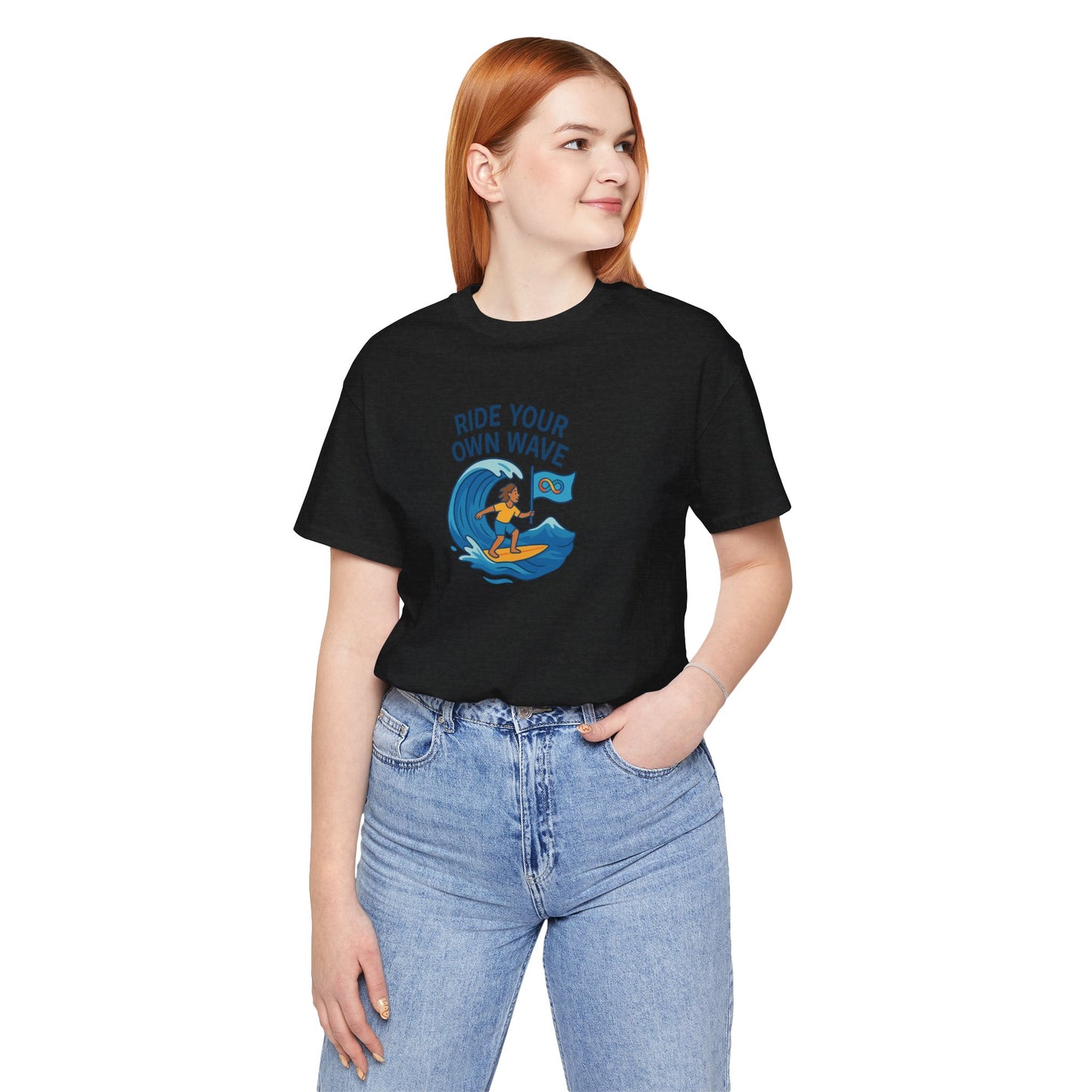 Ride your won wave - Autistic Symbol T-shirt - for Awareness and Celebration - 8 colors