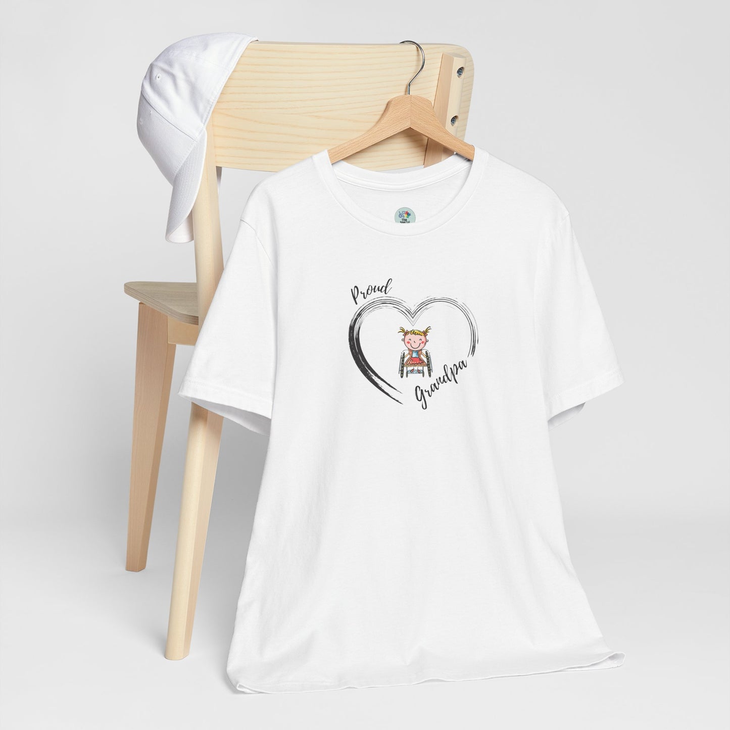 Proud Grandpa - GIRL on Wheelchair - T-Shirt for Awareness and Celebration - 7 colors