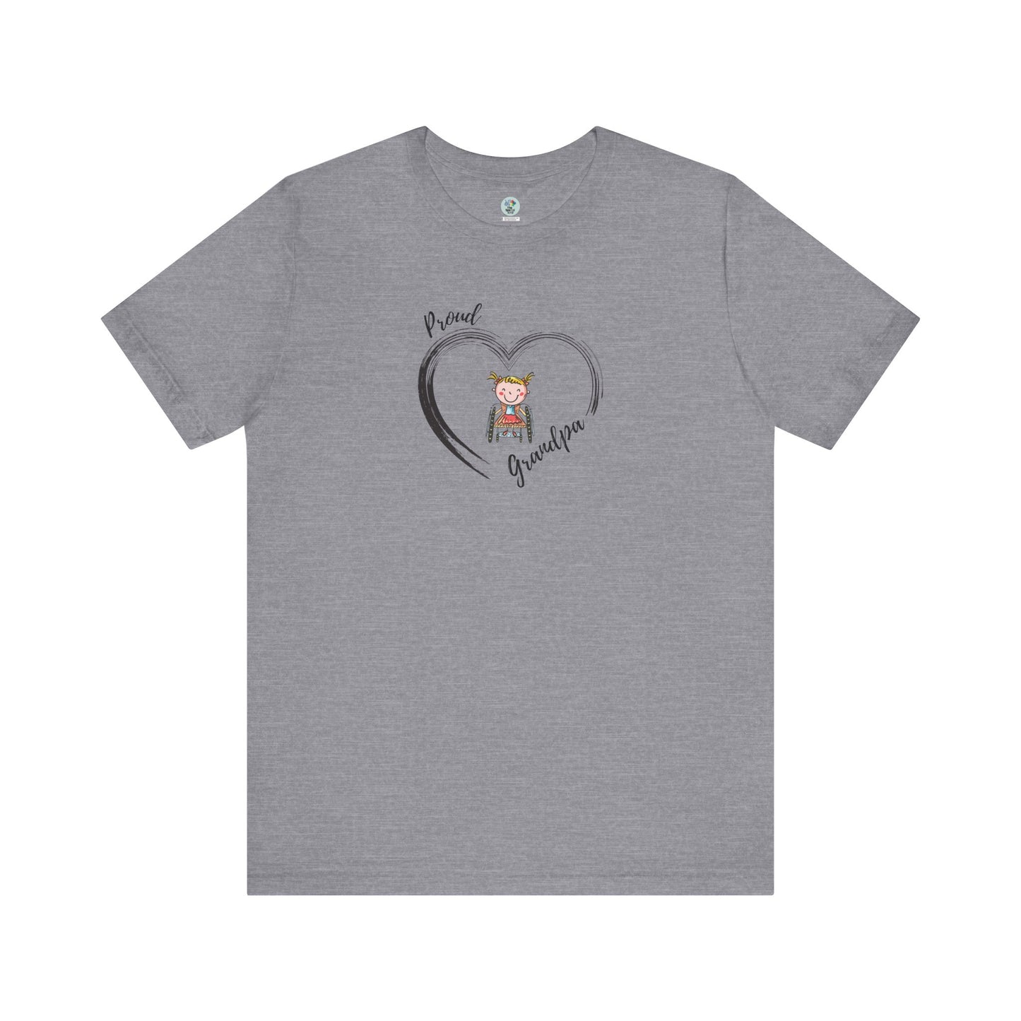 Proud Grandpa - GIRL on Wheelchair - T-Shirt for Awareness and Celebration - 7 colors