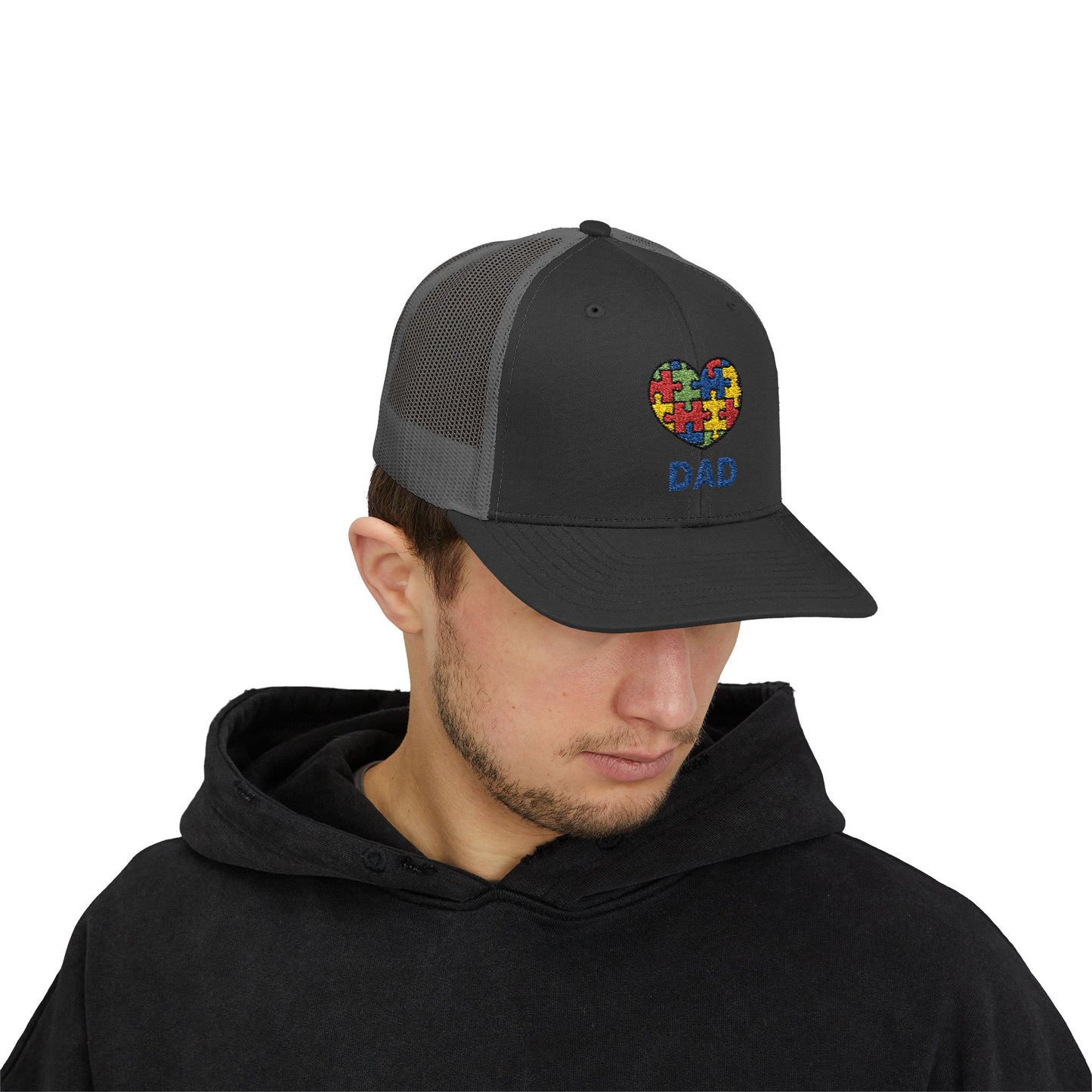 Austism DAD Snapback Cap | Gift for Dads, Father's Day Hat, Supportive Headwear, Autism Awareness Cap, Casual Everyday Wear - 7 colors