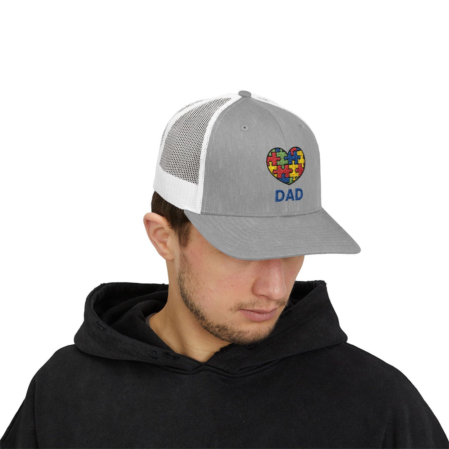 Austism DAD Snapback Cap | Gift for Dads, Father's Day Hat, Supportive Headwear, Autism Awareness Cap, Casual Everyday Wear - 7 colors
