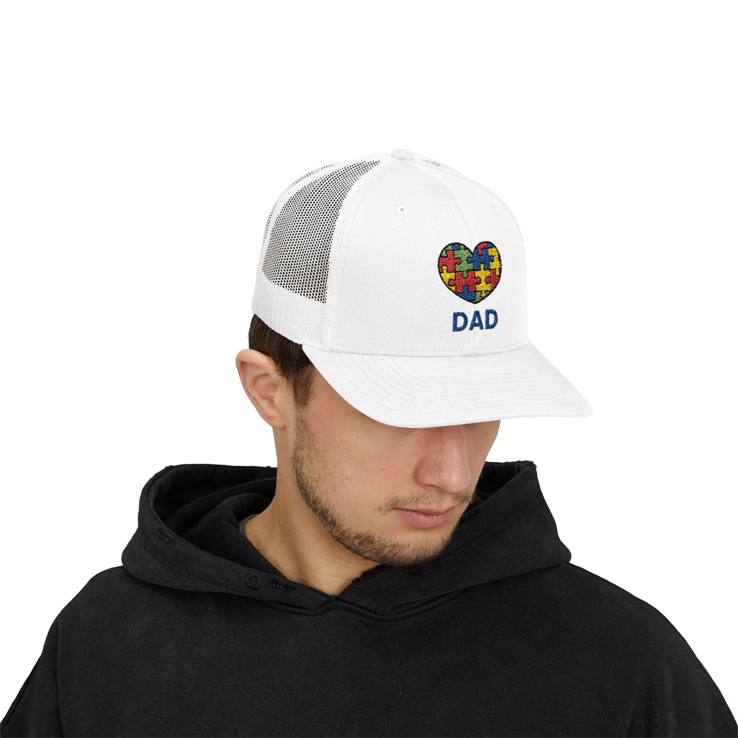 Austism DAD Snapback Cap | Gift for Dads, Father's Day Hat, Supportive Headwear, Autism Awareness Cap, Casual Everyday Wear - 7 colors