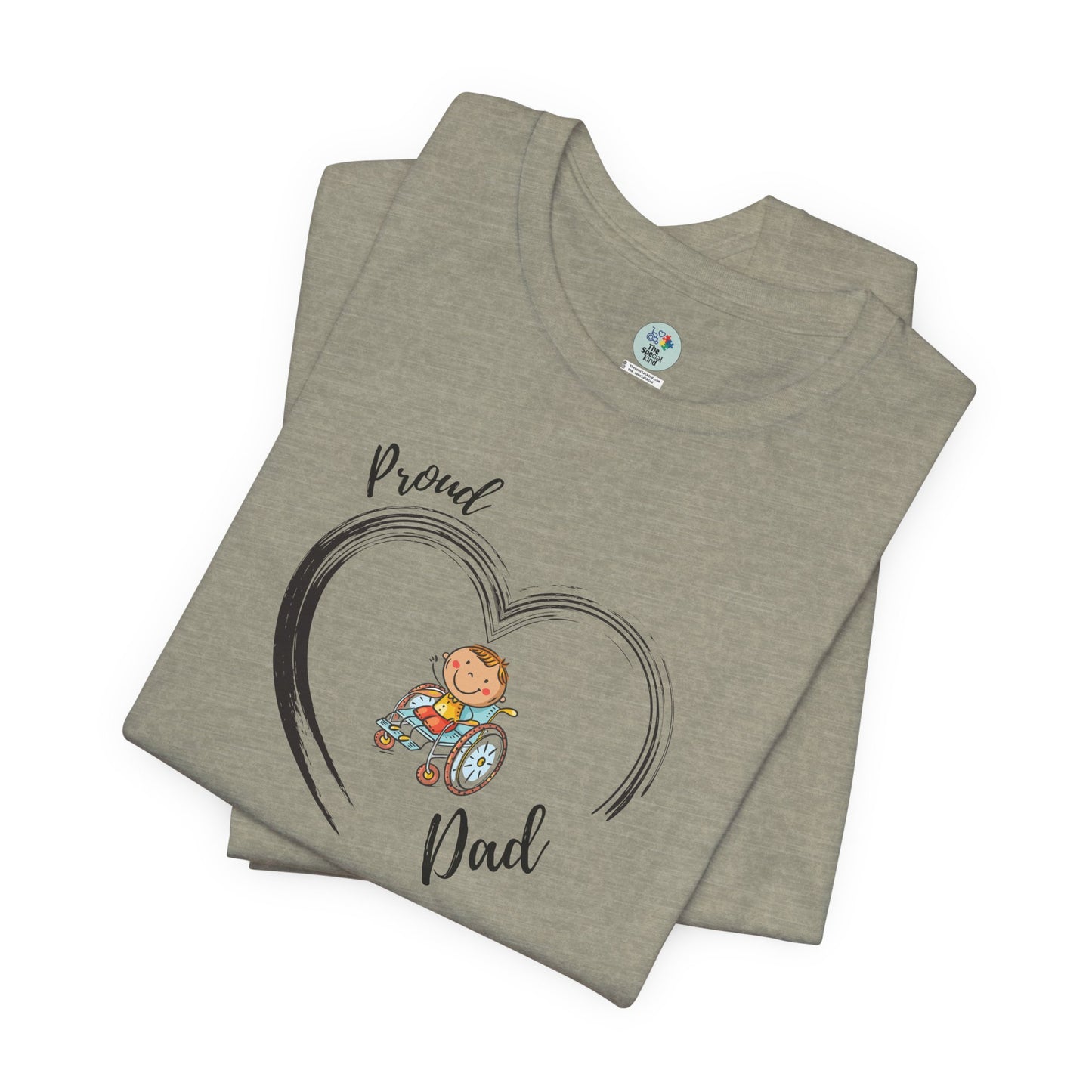 Proud DAD - BOY on Wheelchair T-Shirt for Awareness and Celebration - 7 colors