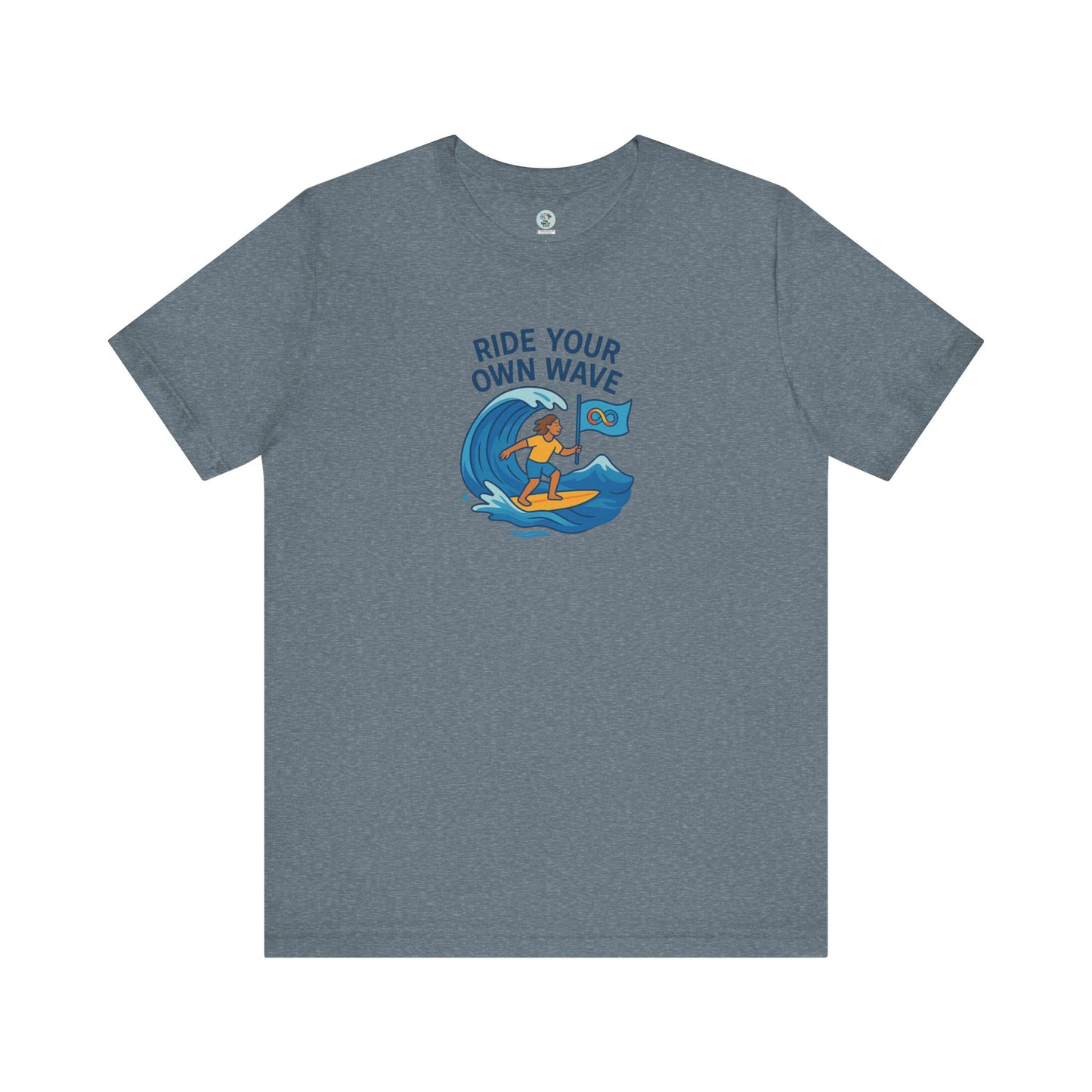 Ride your won wave - Autistic Symbol T-shirt - for Awareness and Celebration - 8 colors