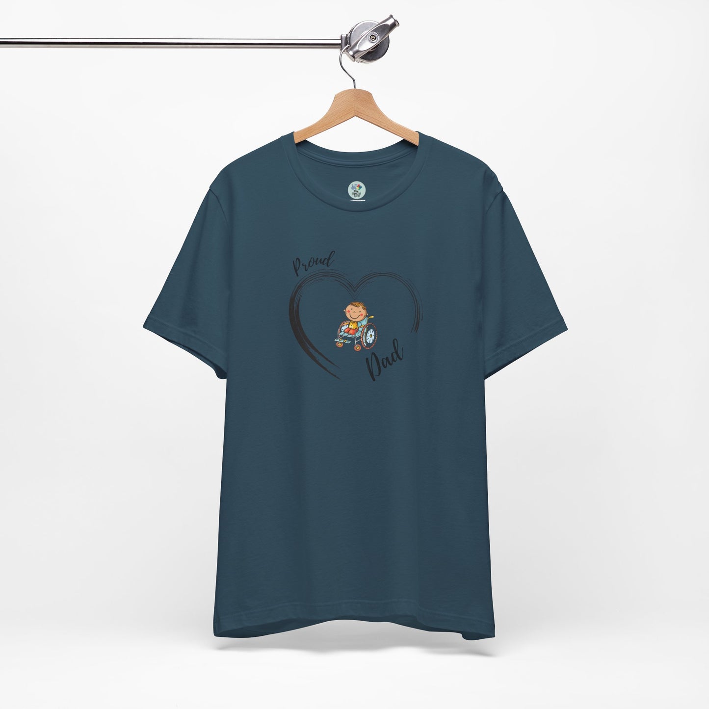 Proud DAD - BOY on Wheelchair T-Shirt for Awareness and Celebration - 7 colors