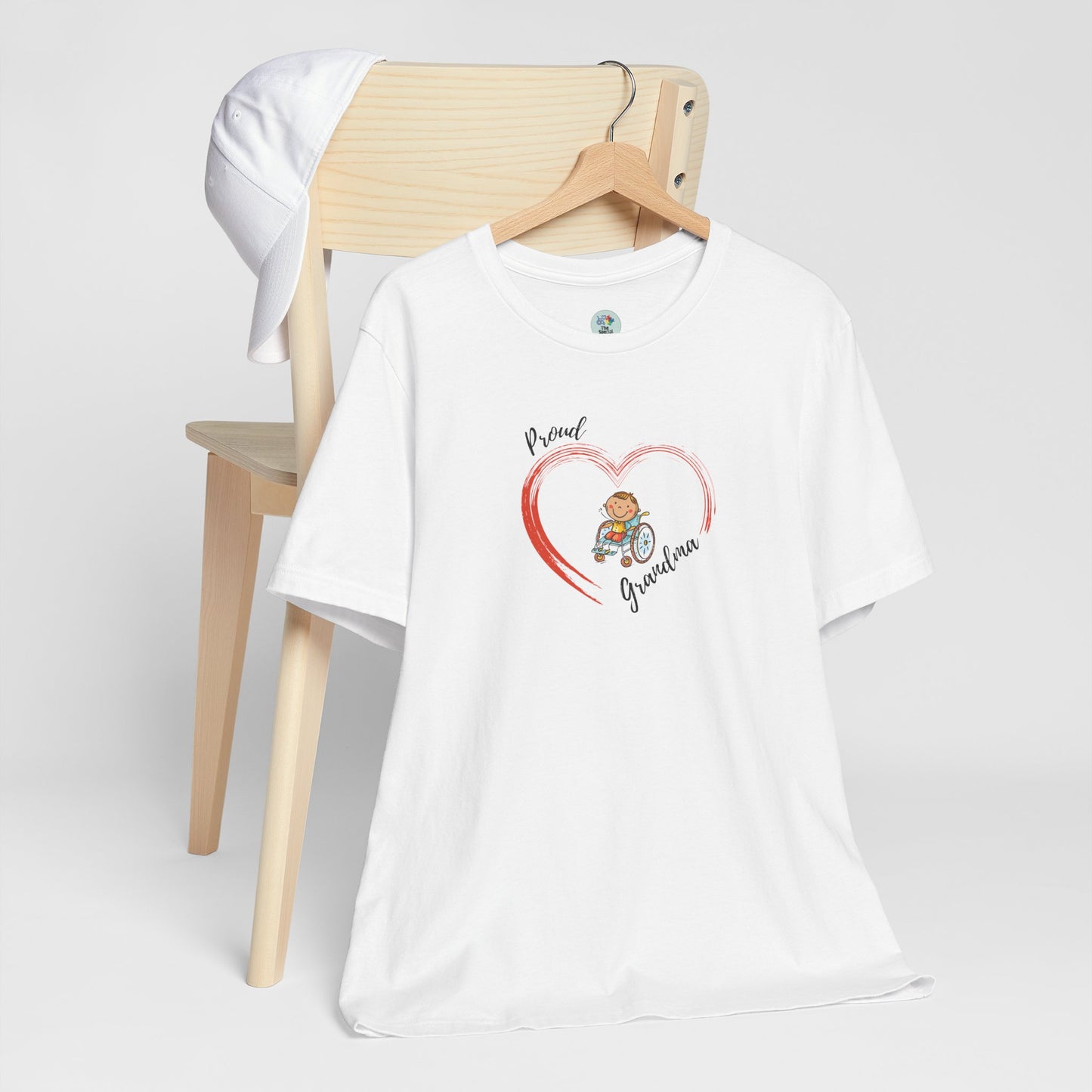 Proud Grandma - BOY on Wheelchair Short Sleeve T-Shirt for Awareness and Celebration - 9 colors