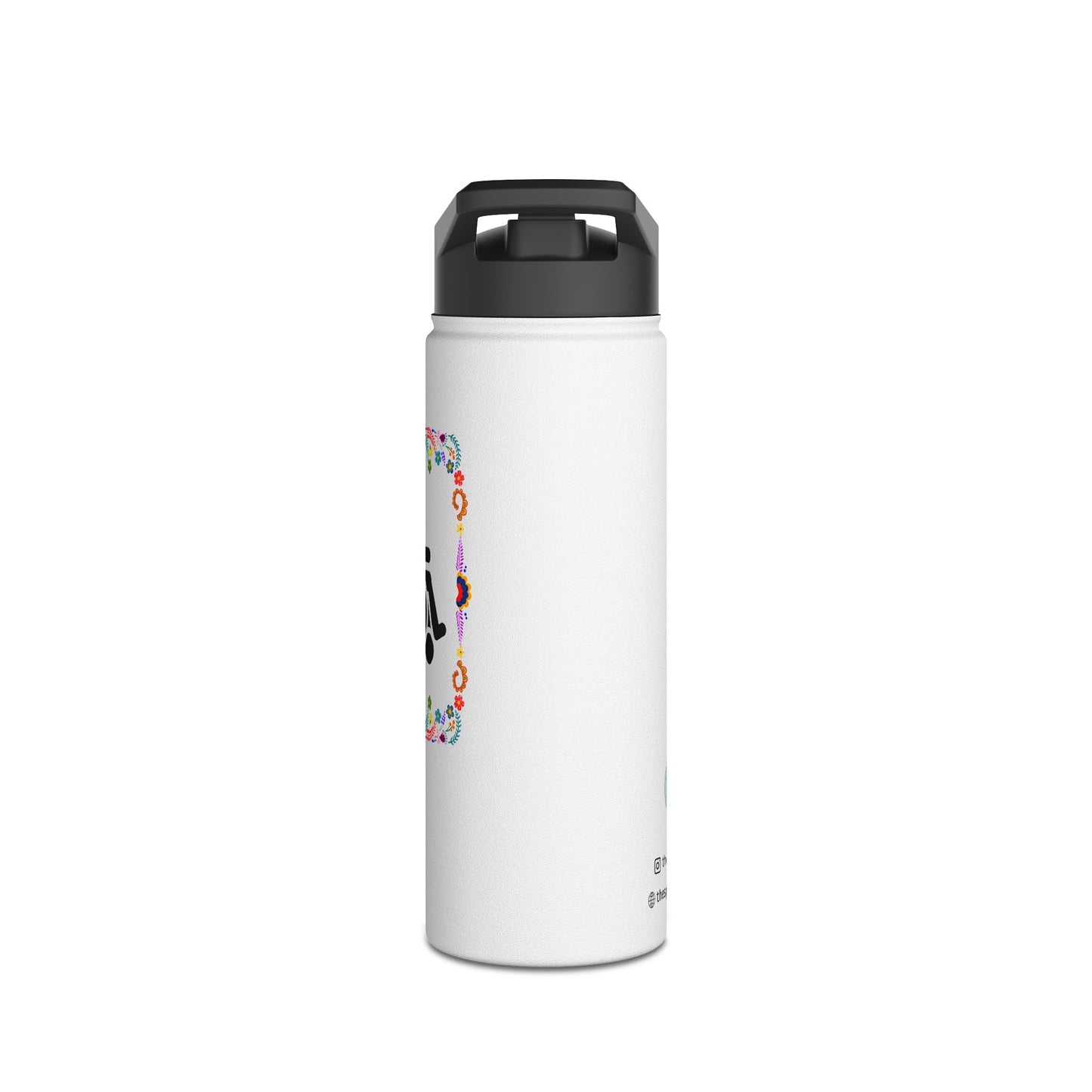 Wheelchair floral Stainless Steel Water Bottle