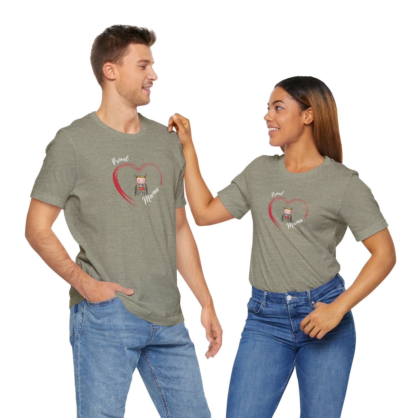 Proud Mama  - GIRL on Wheelchair - Unisex Jersey Short Sleeve T-Shirt for Awareness and Celebration - 9 colors