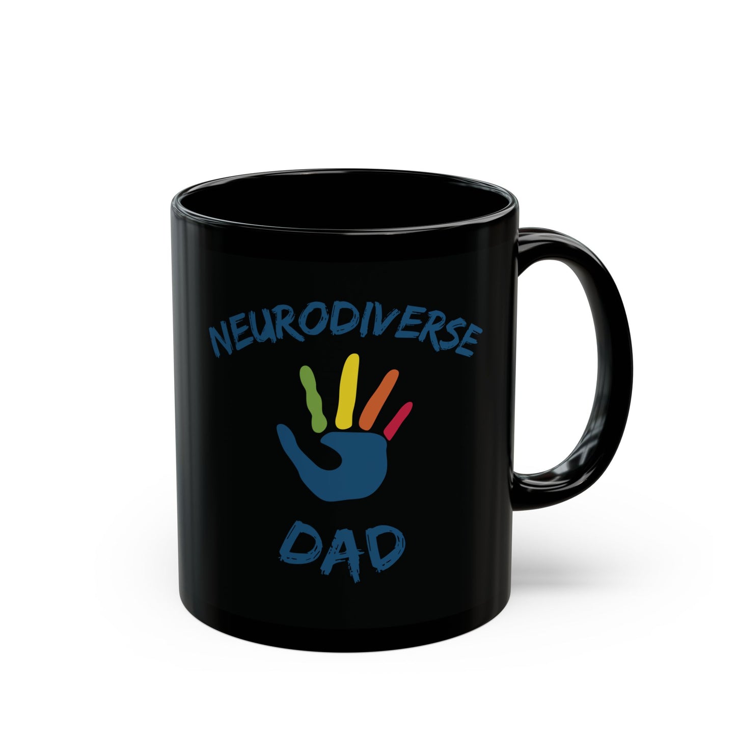 Neurodiverse Dad Black Mug - Perfect Gift for Dads, Autism Awareness, Coffee Lover, Unique Present, 11oz & 15oz