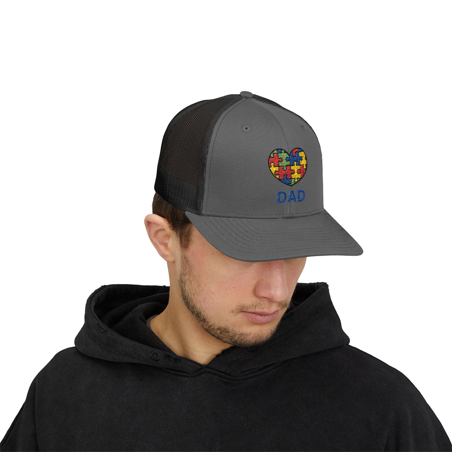 Autism DAD  Snapback Cap | Gift for Dads, Father's Day Hat, Supportive Headwear, Autism Awareness Cap, Casual Everyday Wear - 7 colors