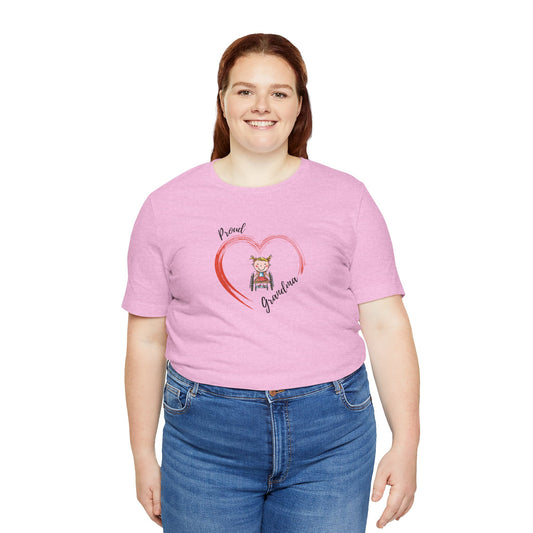Proud Grandma - GIRL on Wheelchair -  Unisex Jersey Short Sleeve T-Shirt for Awareness and Celebration - 9 colors