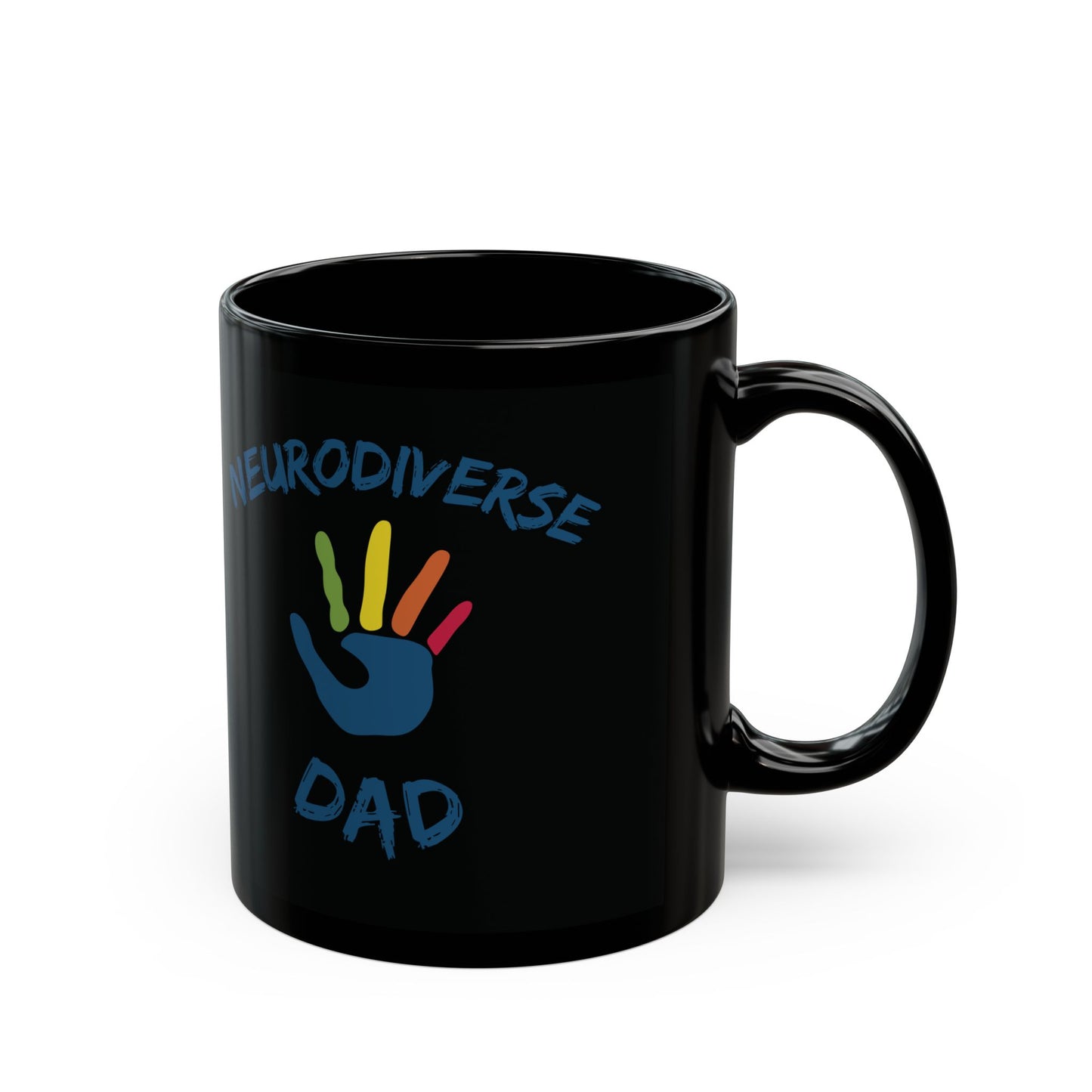 Neurodiverse Dad Black Mug - Perfect Gift for Dads, Autism Awareness, Coffee Lover, Unique Present, 11oz & 15oz