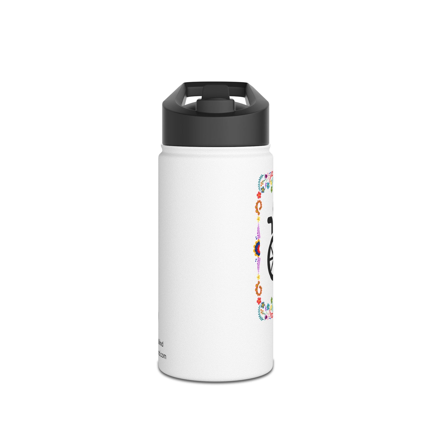 Wheelchair floral Stainless Steel Water Bottle