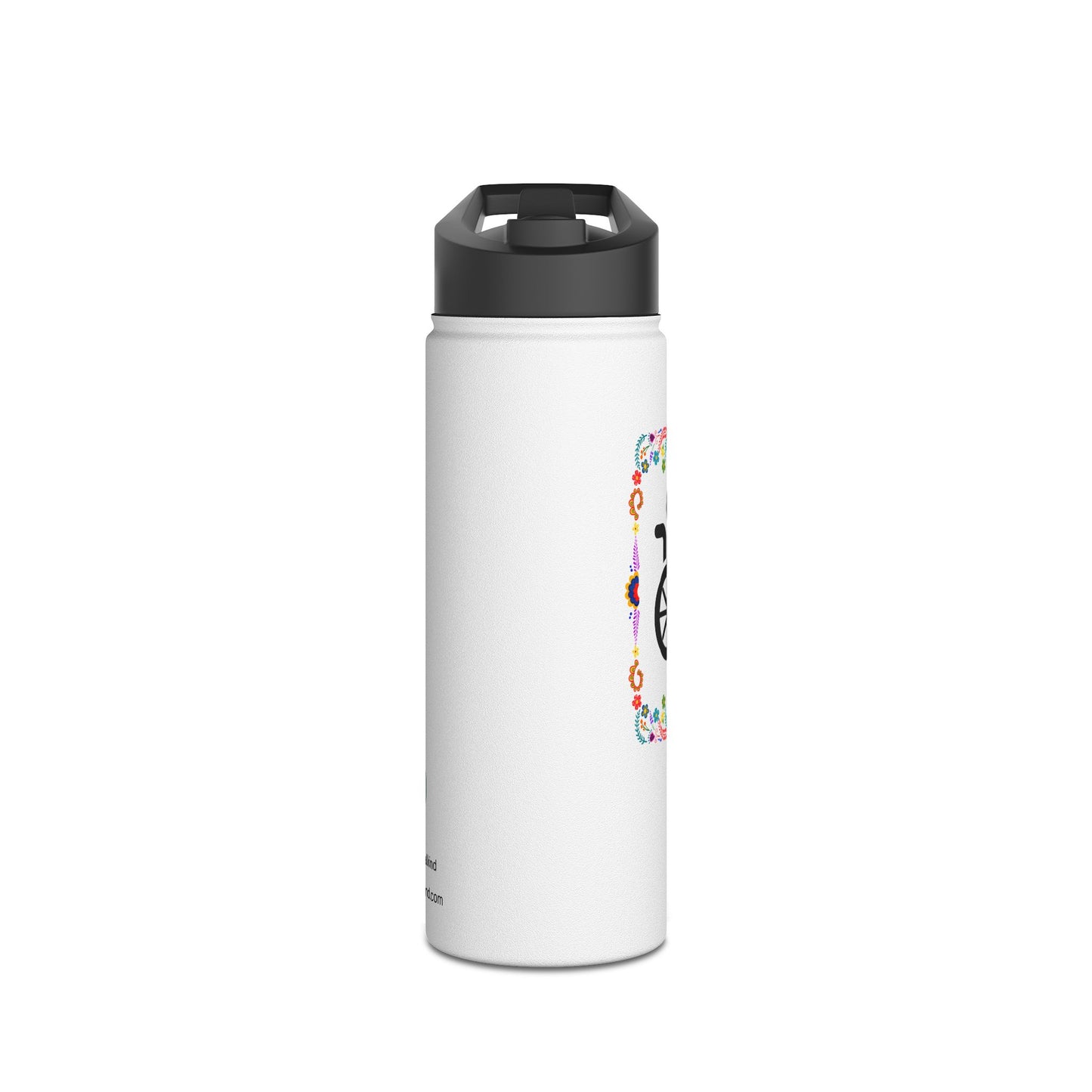 Wheelchair floral Stainless Steel Water Bottle