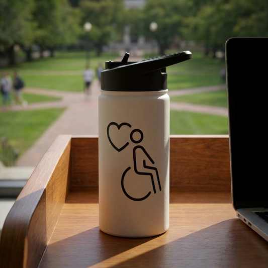 Wheelchair love  Stainless Steel Water Bottle
