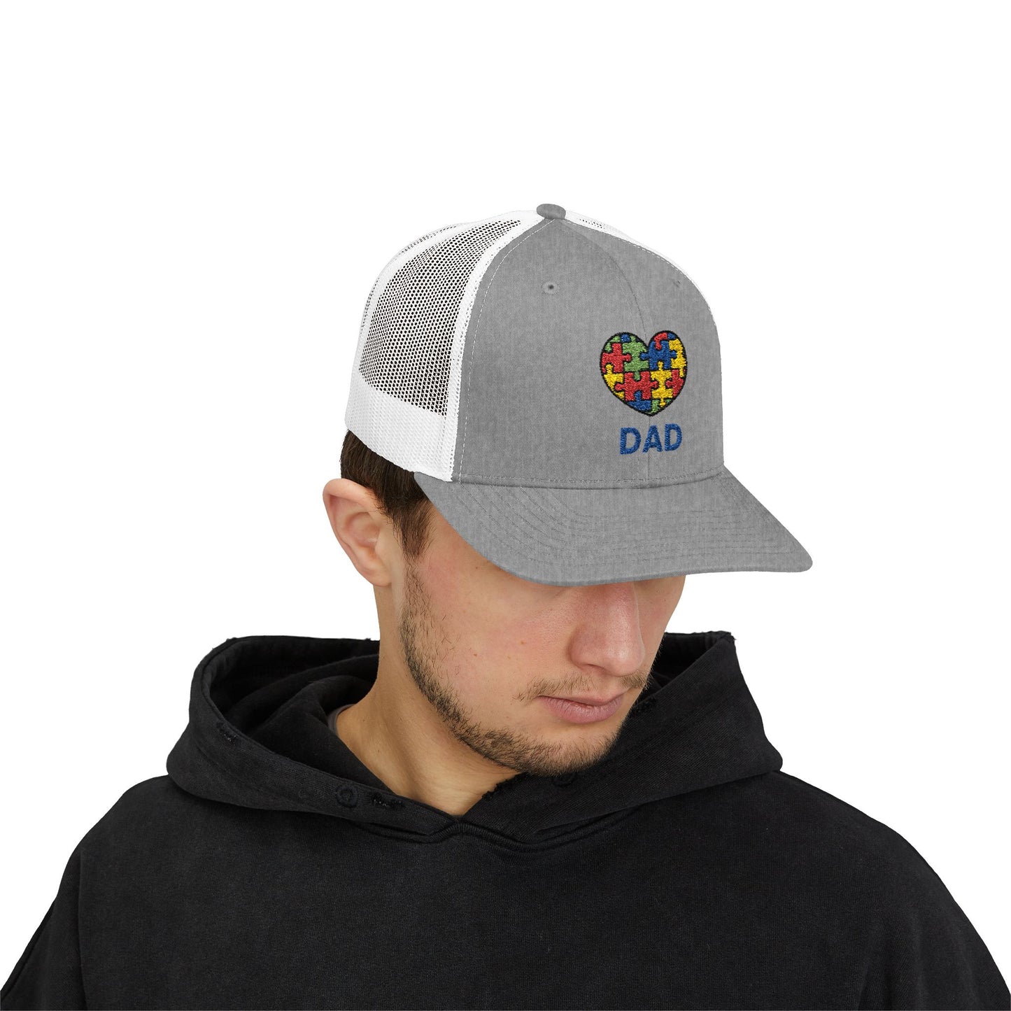 Autism DAD  Snapback Cap | Gift for Dads, Father's Day Hat, Supportive Headwear, Autism Awareness Cap, Casual Everyday Wear - 7 colors