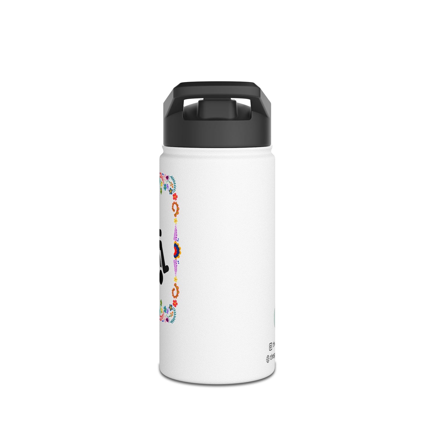 Wheelchair floral Stainless Steel Water Bottle