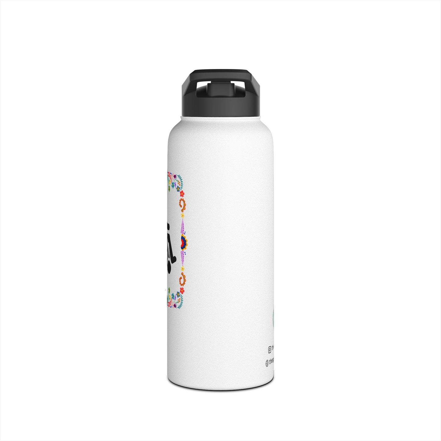 Wheelchair floral Stainless Steel Water Bottle
