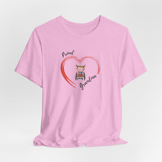 Proud Grandma - GIRL -  Unisex Jersey Short Sleeve T-Shirt for Awareness and Celebration