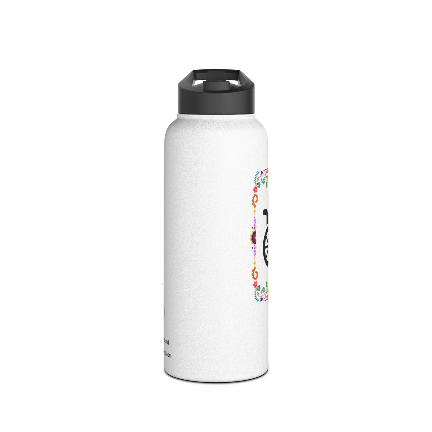 Wheelchair floral Stainless Steel Water Bottle