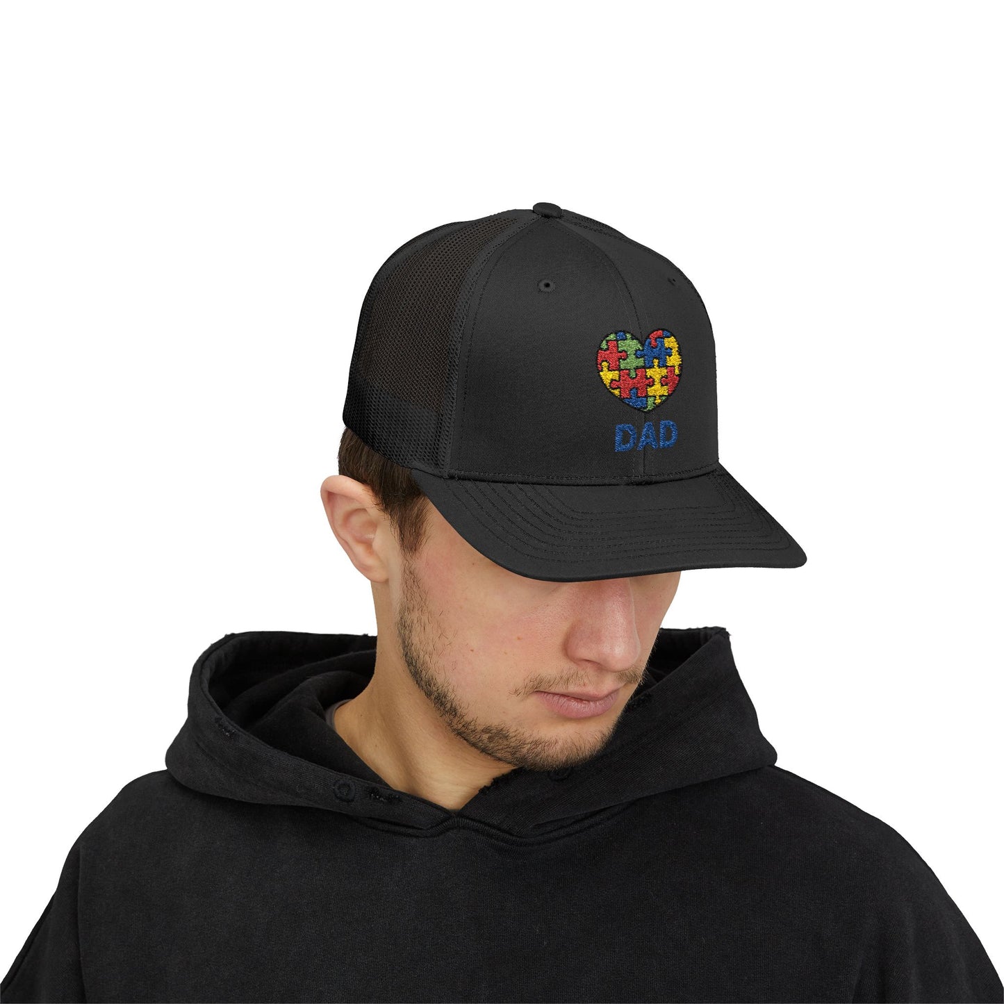 Autism DAD  Snapback Cap | Gift for Dads, Father's Day Hat, Supportive Headwear, Autism Awareness Cap, Casual Everyday Wear - 7 colors